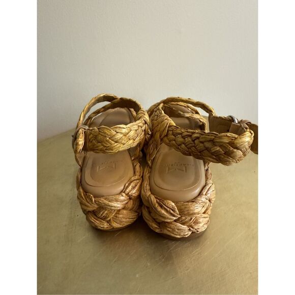 Marc Fisher Genie Espadrille Platform Sandal 6M Raffia Summer Strappy Feminine - Picture 7 of 12